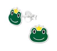 Monkimau Frosch Kinder Ohrringe | 925 Silber | Mädchen Ohrstecker Schmuck | Hypoallergen & Nickelfrei | Kinderohrringe Geschenkidee