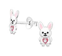 Monkimau Hase Kinder Ohrringe | 925 Silber | Mädchen Ohrstecker Schmuck | Hypoallergen & Nickelfrei | Kinderohrringe Geschenkidee
