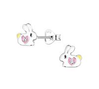 Monkimau Hase Ohrringe Mädchen Silber 925 Kinder: Hypoallergene Kinderohrringe für Mädchen 8 Jahre - Medizinische Gesundheitsstecker & Ohrstecker aus Sterling Silber