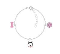 MONKIMAU - Hund - Kinderarmband, Armkettchen, Armreif, Armketten - aus 925 Sterling Silber - verstellbar 14 cm + 2 cm Verlängerung - hypoallergen & nickelfrei - für Mädchen & Kinder