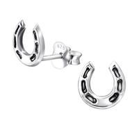 Monkimau Kinderohrringe Hufeisen Ohrstecker aus 925 Sterling Silver echt Silber oxidiert