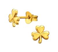 Monkimau Kleeblatt Kinder Ohrringe | 925 Silber | Mädchen Ohrstecker Schmuck | Hypoallergen & Nickelfrei | Kinderohrringe Geschenkidee