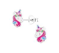 Monkimau Mädchen Ohrringe Einhorn | Ohrstecker aus 925 Sterling Silber | Kinderohrringe hypoallergen