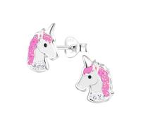 Monkimau Mädchen Ohrringe Einhorn | Ohrstecker aus 925 Sterling Silber | Kinderohrringe hypoallergen