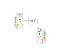 Monkimau Mädchen Ohrringe Einhorn | Ohrstecker aus 925 Sterling Silber | Kinderohrringe hypoallergen