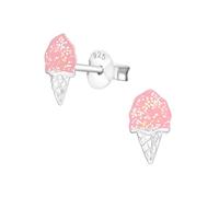 Monkimau Mädchen Ohrringe Eiscreme Tüte Ohrstecker aus 925 Sterling Silver Silber