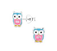 Monkimau Mädchen Ohrringe Eule | Ohrstecker aus 925 Sterling Silber | Kinderohrringe hypoallergen