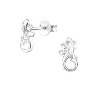 Monkimau Mädchen Ohrringe Gecko Salamander Ohrstecker aus 925 Sterling Silver Silber