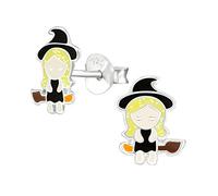 Monkimau Mädchen Ohrringe Hexe Besen Ohrstecker aus 925 Sterling Silver Silber