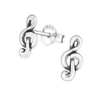 Monkimau Mädchen Ohrringe Notenschlüssel Ohrstecker aus 925 Sterling Silver Silber