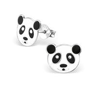 Monkimau Mädchen Ohrringe Panda Kopf Ohrstecker aus 925 Sterling Silver Silber
