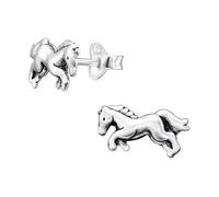 Monkimau Pferd Kinder Ohrringe | 925 Silber | Mädchen Ohrstecker Schmuck | Hypoallergen & Nickelfrei | Kinderohrringe Geschenkidee