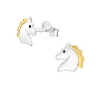 Monkimau Pferd Kinder Ohrringe | 925 Silber | Mädchen Ohrstecker Schmuck | Hypoallergen & Nickelfrei | Kinderohrringe Geschenkidee