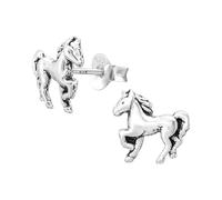 Monkimau Pferd Kinder Ohrringe | 925 Silber | Mädchen Ohrstecker Schmuck | Hypoallergen & Nickelfrei | Kinderohrringe Geschenkidee