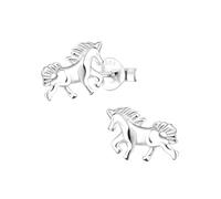 Monkimau - Pferde Ohrringe, Ohrstecker, Ohrschmuck - aus 925 Sterling Silber - für Damen und Mädchen - handgefertigt, hypoallergen und kleine Geschenkidee