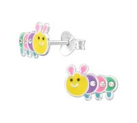 Monkimau Raupe Kinder Ohrringe | 925 Silber | Mädchen Ohrstecker Schmuck | Hypoallergen & Nickelfrei | Kinderohrringe Geschenkidee