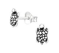 Monkimau Schildkröte Kinder Ohrringe | 925 Silber | Mädchen Ohrstecker Schmuck | Hypoallergen & Nickelfrei | Kinderohrringe Geschenkidee
