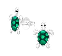 Monkimau Schildkröte Kinder Ohrringe | 925 Silber | Mädchen Ohrstecker Schmuck | Hypoallergen & Nickelfrei | Kinderohrringe Geschenkidee
