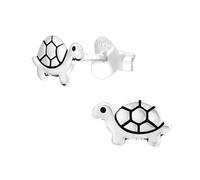 Monkimau Schildkröte Kinder Ohrringe | 925 Silber | Mädchen Ohrstecker Schmuck | Hypoallergen & Nickelfrei | Kinderohrringe Geschenkidee