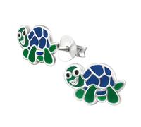 Monkimau Schildkröte Kinder Ohrringe | 925 Silber | Mädchen Ohrstecker Schmuck | Hypoallergen & Nickelfrei | Kinderohrringe Geschenkidee
