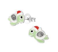 Monkimau Schildkröte Kinder Ohrringe | 925 Silber | Mädchen Ohrstecker Schmuck | Hypoallergen & Nickelfrei | Kinderohrringe Geschenkidee