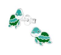 Monkimau Schildkröte Kinder Ohrringe | 925 Silber | Mädchen Ohrstecker Schmuck | Hypoallergen & Nickelfrei | Kinderohrringe Geschenkidee