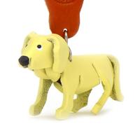 MONKIMAU Schlüsselanhänger Tiere 3D Golden Retriever Hund aus Echtleder - handgefertigt Leder Tieranhänger - Geschenk für Damen, Frauen, Kinder und