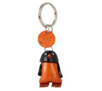 MONKIMAU Schlüsselanhänger Tiere 3D Pinguin aus Echtleder - handgefertigt Leder Tieranhänger - Geschenk für Damen, Frauen, Kinder und Tierliebhaber