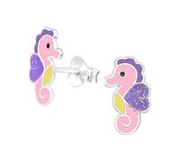 Monkimau Seepferdchen Kinder Ohrringe | 925 Silber | Mädchen Ohrstecker Schmuck | Hypoallergen & Nickelfrei | Kinderohrringe Geschenkidee