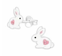 Monkimau Süße Hasen Ohrstecker Ohrringe aus 925 Silber Schmuck Silberohrringe Medizinisch für Kinder Mädchen Damen Frauen