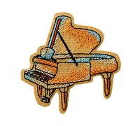 Mono-Quick 0606x Vintage Musik Instrumente Bügelbilder, Gitarre, Noten, Jazz Hut, Piano Aufnäher (06070 Piano Vintage)