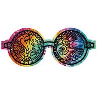 Mono Quick 08080 Hippie Brille Applikation, Bügelbild, Patch, Peace, Bunt, Batik