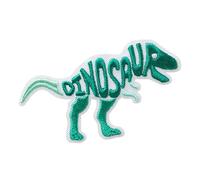 Mono-Quick 08222 Dino mit Schrift Bügelbild, Patch, ca. 4,4 x 7 cm Dinosaurier T-Rex