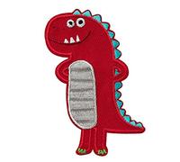 Mono Quick 0849x Dino Applikation, Bügelbild Patch Aufbügler Aufnäher, Dinosaurier (08497 - Dino Rot)