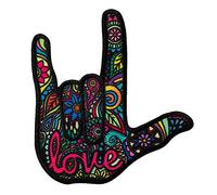 Mono Quick 1002x Hippie - Peace Hand Happy Bügelbilder, Patch, Applikation bunt - Hände (10028 - Hippie Hand)