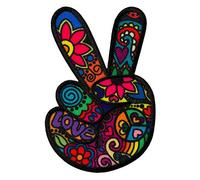 Mono Quick 1002x Hippie - Peace Hand Happy Bügelbilder, Patch, Applikation bunt - Hände (10029 - Hippie Peace)