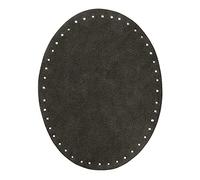 Mono Quick 100xx 2er Flicken Wildlederimitat, Applikation, Bügelbild, Patch Oval (10042 - Dunkelgrau)