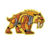 Mono Quick 10383 Säbelzahntiger Roboter Bügelbild, Patch, ca. 3,8 x 6 cm Tiger Applikation