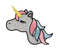 Mono Quick 12100 Glitzer Einhorn Bügelbild, Patch Glitter, Glitzereffekt, Applikation