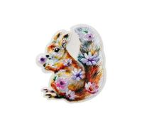 Mono Quick 1215x Tiere mit Blumen, Applikation, Schimmer Bügelbild, Faultier, Panda, Eichhörnchen, Hirsch oder Waschbär Patch (12157 - Eichhörnchen)