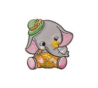 Mono Quick 1217x Bärin oder Elefant mit Blumen Applikation, Bügelbild, Bär, Elefant, niedliches Patch (12172 - Elefant)