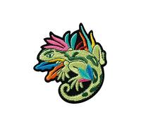 Mono Quick 121xx Knallbunte Dschungeltier Applikation, Bügelbild, Tukan Affe Kröte Krokodil oder Echse Patch (12169 - Echse)