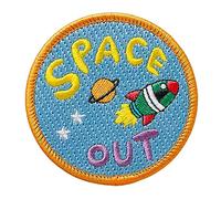 Mono Quick 14016 Space Out Applikation, Bügelbild, Patch, Rund, Rakete, Planet