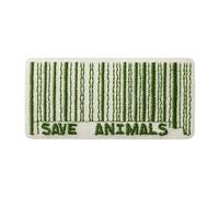 Mono Quick 14128 RECYCL-PATCH Save Animals Strichcode Bügelbild, ca. 3 x 6 cm PET