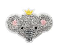 Mono Quick 1421x Tiere Applikation, Bügelbild, Patch, Rentier Hund Lama Elefant (14217 - Elefanten Kopf)