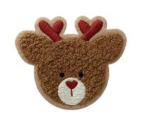 Mono Quick 1421x Tiere Applikation, Bügelbild, Patch, Rentier Hund Lama Elefant (14218 - Rentier Kopf)