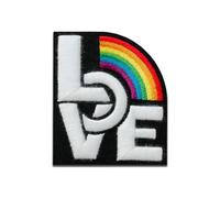Mono-Quick 1433x Love is Love Rainbow Applikation, Bügelbild, Patch, Aufnäher Regenbogen Herz Pride (14338- Love Regenbogen)