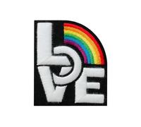 Mono-Quick 1433x Love is Love Rainbow Applikation, Bügelbild, Patch, Aufnäher Regenbogen Herz Pride (14338- Love Regenbogen)