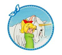 Mono-Quick 1437x Bibi Blocksberg© Applikation, Bügelbild, Patch, Rund mit Schleife, Kartoffelbrei, Einhorn (14374 - Bibi Schleife Einhorn)