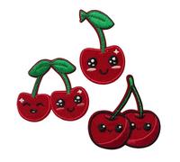 Mono-Quick 16242 Create Kirschen Applikation, Bügelbild, Patch, Aufnäher, Aufkleber 3er Set